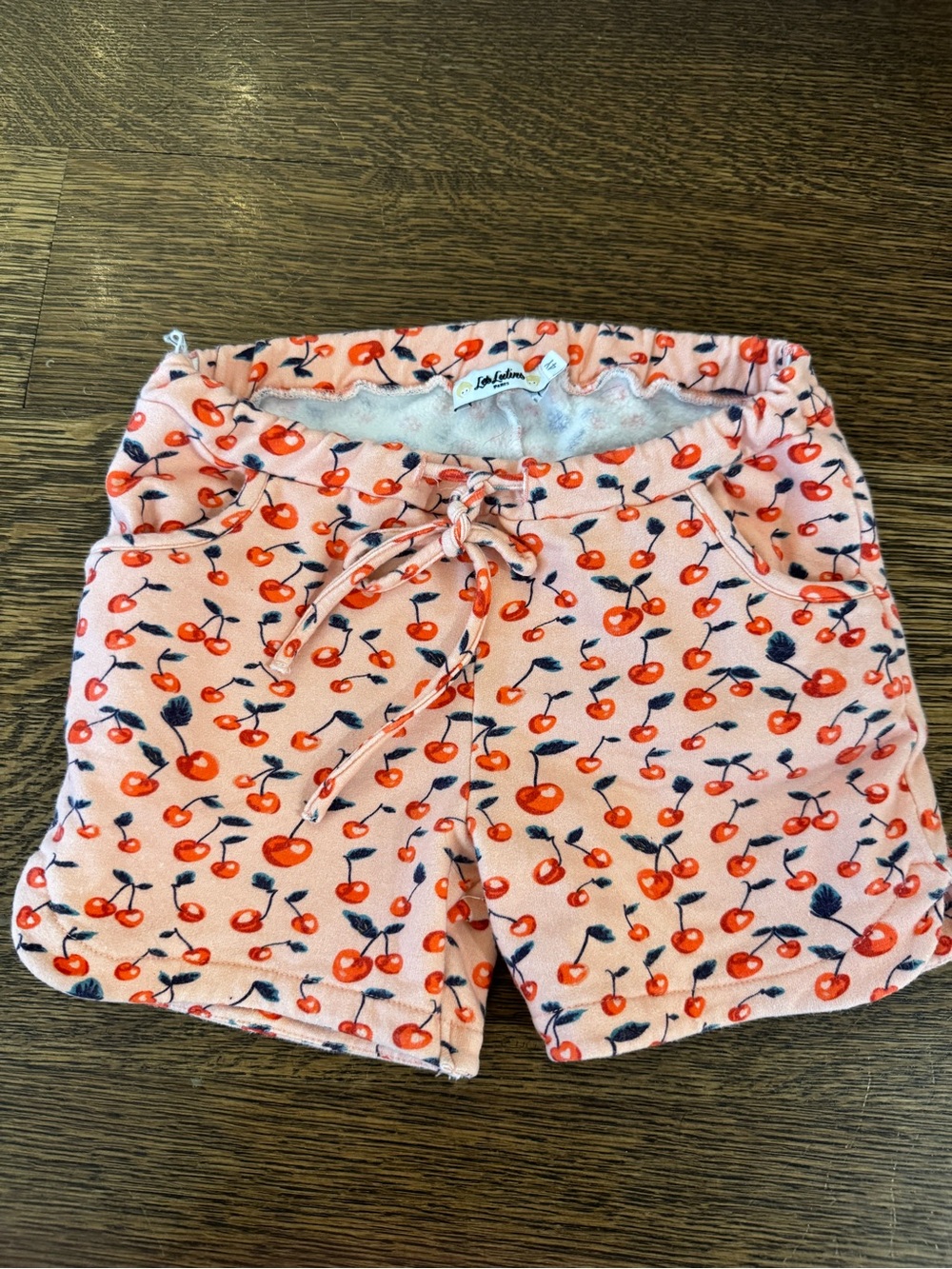 Fleece lined toddler kids shorts cherry print 4yr